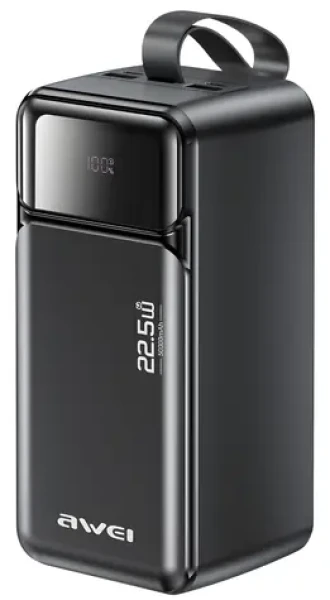 Awei PA-106 čierna / Powerbanka / 50000mAh / PD 22,5 W / 3x USB-C / 2x USB-A (PA-106)