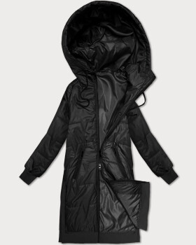 Čierna jednoduchá plus size bunda s ozdobným prešívaním S'West (B8395-1) odstíny černé 50