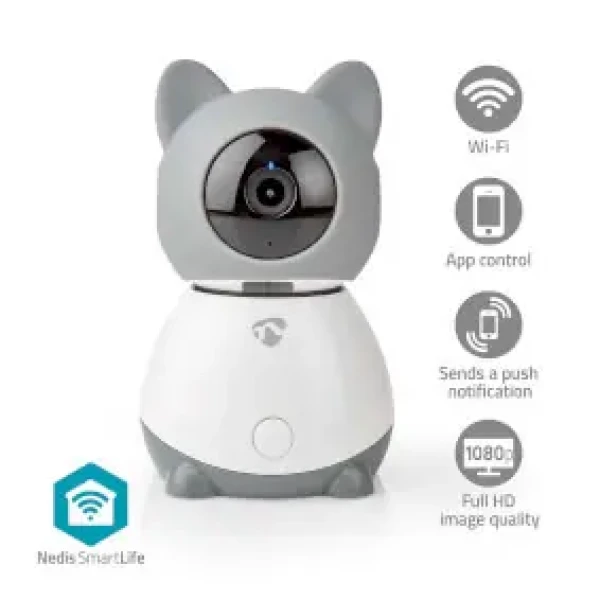 Nedis SmartLife Vnútorná kamera / Wi-Fi / Full HD 1080p / Náklon / Cloudové Úložisko (voliteľne) / microSD (WIFICI30CGY)