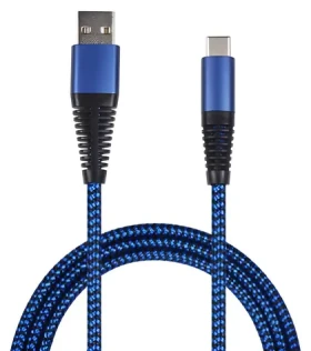 2GO USB-C 1 m modrá / Dátový kábel / USB 3.2 Gen 1 / nylon (795950)