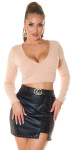 Sexy crop sweater with V-neck Einheitsgroesse