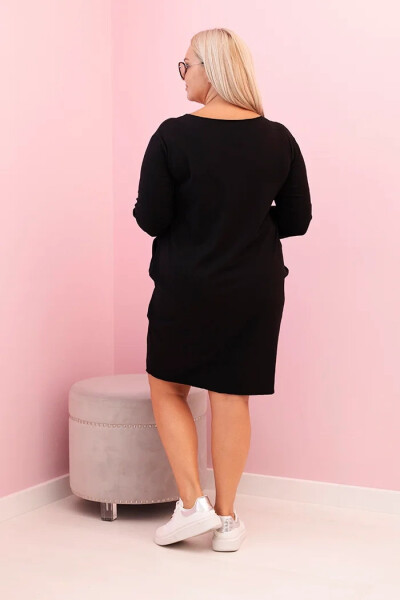 Dámske Plus veľkosť sukne s bavlnou jednoduchý Fit a 3/4 rukávy čierna UNI