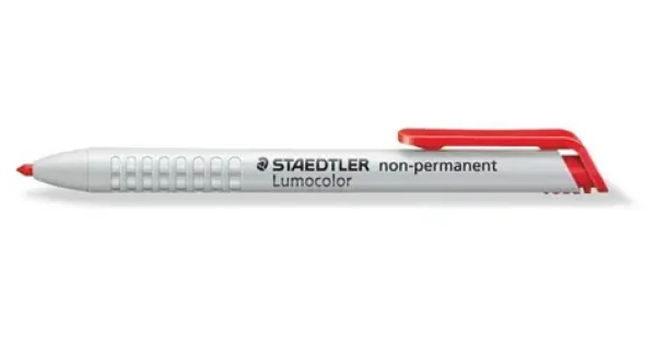 Staedtler Lumocolor non-permanent červená / Popisovač / Štetcový hrot 3 mm / Zasúvací hrot (768N-2)