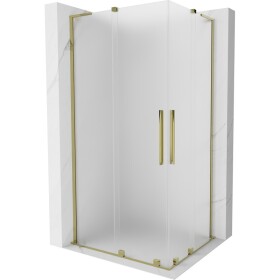 MEXEN/S - Velar L Duo sprchovací kút, posuvné dvere 100 x 90, dekor, zlato 871-100-090-02-33-50