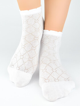 Noviti Ponožky SB119 Jacquard Hearts women 35-42 bílá 39-42