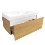 Kúpeľňová skrinka s umývadlom SAT Feel 80x30x46 cm medový dub mat SATFEEL80DMU1 SATFEEL80DMU1