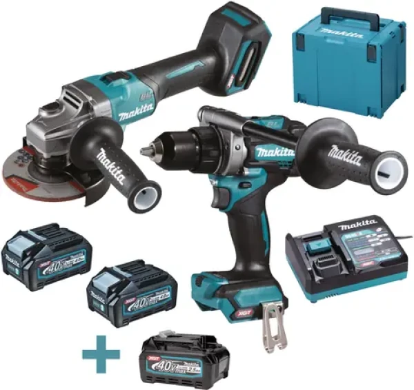 Makita DK0124G201 / Aku vŕtačka + Aku Uhlová brúska / 40V / 2x 4Ah / kufor (DK0124G201)