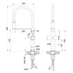 INVENA - Drezová batéria s filtrom PERISA, Brúsené zlato BZ-51-F09-V