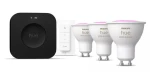 Philips Hue WACA GU10 3ks + Bridge Pro + Dimmer Switch / Štartovacia sada šikovného osvetlenia / 4,2 W / 400lm (SKL000509948)