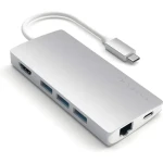 Satechi USB-C Multiport V2 Hub strieborná / USB-C / 3x USB-A / HDMI / microSD / SD / RJ45 / PD (ST-TCMA2S)