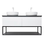 Kúpeľňová skrinka so žulovou krycou doskou SAT B-Way 119x30x45 cm biela lesk BWAY120WZUBF BWAY120WZUBF