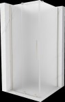 MEXEN/S - Velár sprchovací kút, posuvné dvere 100 x 100, dekor, nikel kartáčovaný 871-100-100-31-97