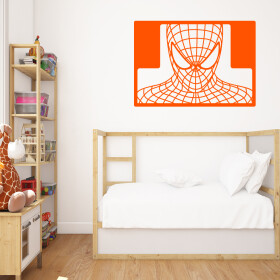 Veselá Stena Samolepka Spiderman portrét Farba: oranžová, Veľkosť: 60 x 42 cm