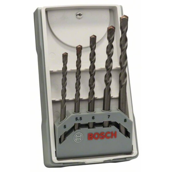 Bosch Accessories CYL-3 2607017081 tvrdý kov sada vrtákov do betónu 5-dielna 5 mm, 5.5 mm, 6 mm, 7 mm, 8 mm valcová stopka 1 sada; 2607017081