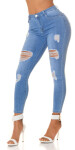 Sexy Highwaist Skinny Jeans "perfect blue" ripped denimblue 44