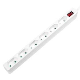 LogiLink LPS232 biela / Predlžovací kábel s rozvodkou / 6 zásuviek / 1,5 m / 250V/15A / kontrolka (LPS232)