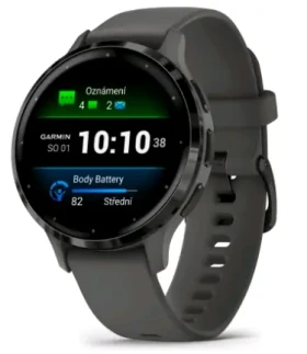 Garmin Venu 3S čierno-šedá / Chytré hodinky / 1.2 / BT / ANT+ / Wi-Fi / 5ATM (010-02785-00)