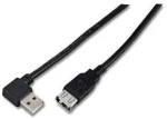 MicroConnect kábel USB2.0 A (F) - USB2.0 A 90° uhol (M) 1.5m čierna / 480Mbit/s (USBAAF2ABLACK)
