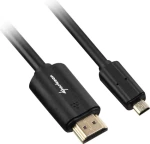 Sharkoon čierna / Kábel HDMI / HDMI - Micro HDMI / 4K / High Speed s Ethernetom / 1,5 m (4044951017973)