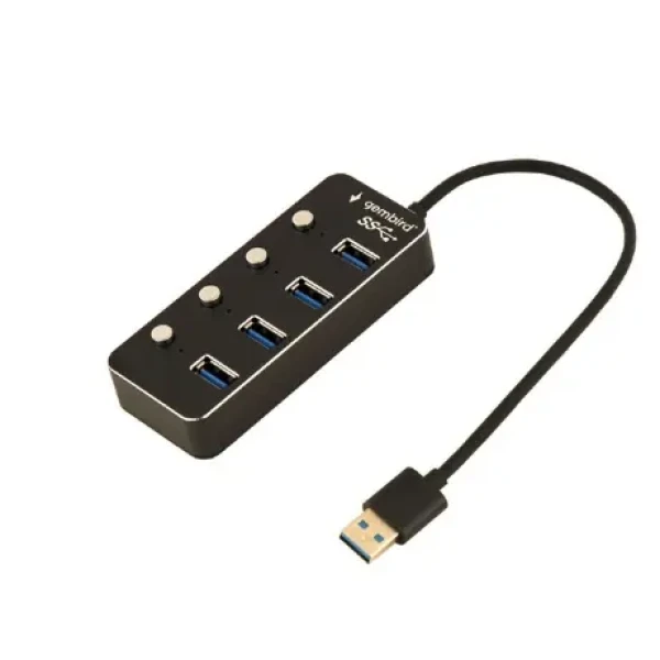 Gembird UHB-U3P4P-01 / USB 3.1 húb s vypínačmi / 4 porty (UHB-U3P4P-01)