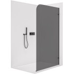 CERANO - Sprchová zástena Walk-in Orbis Ľ/P - 8 mm - čierna matná, grafitové sklo - 100x200 CER-978731