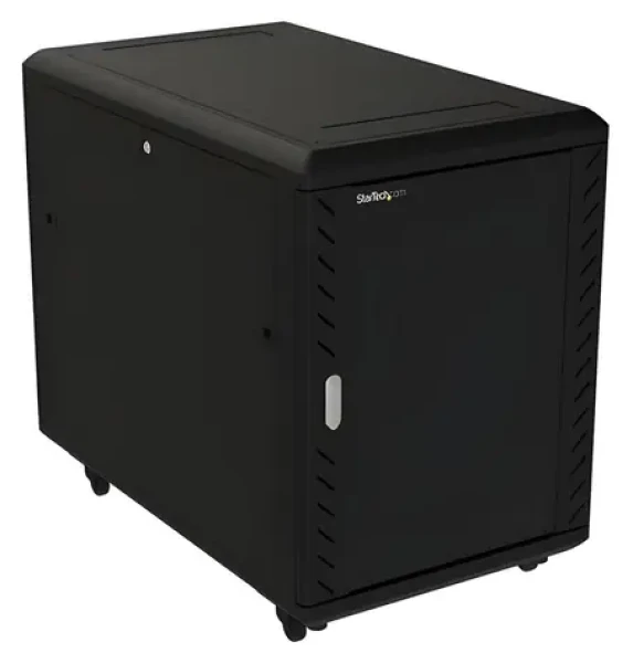 StarTech rack skriňa 15U čierna / Rozvádzač / voľne stojace / kolieska / 600×1000×796 mm / nosnosť 800 kg (RK1536BKF)
