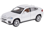 Bmw x6 kovový model v mierke 1:32 biely suv so svetlom a zvukom