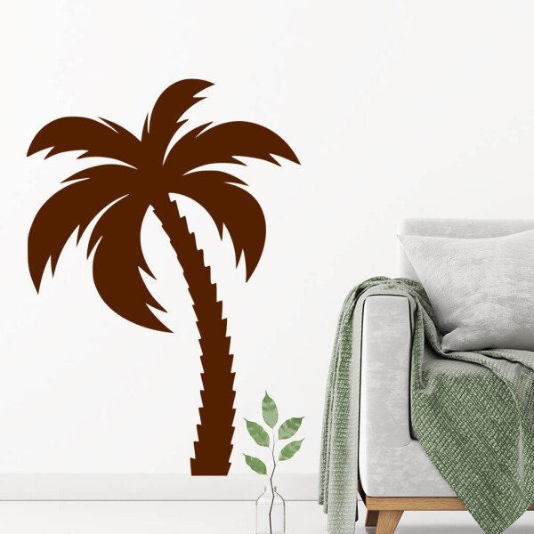 Veselá Stena Samolepka Palma Farba: hnědá, Veľkosť: 40 x 27 cm