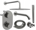 MEXEN/S - Kai DR70 podomietkový vaňový SET s výtokovou hubicou + slim sprcha 30, grafit 77602DR70301-66