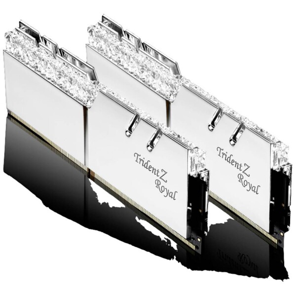 G.Skill Trident Z Royal Silver 16GB (2x8GB) 3600MHz / DDR4 / CL18-22-22-42 / 1.35V / XMP 2.0 / LED podsvietenie (F4-3600C18D-16GTRS)