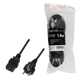 LogiLink CEE7/7 - IEC C19 čierna / Napájací kábel / 1,8 m / 16 A / 250 V (CP152)