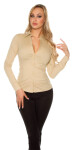 Sexy Blouse to tie, backfree BEIGE S