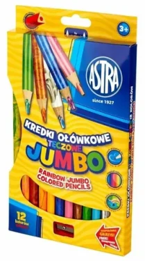 ASTRA Dúhové pastelky Jumbo 12ks s strúhadlom (127298)
