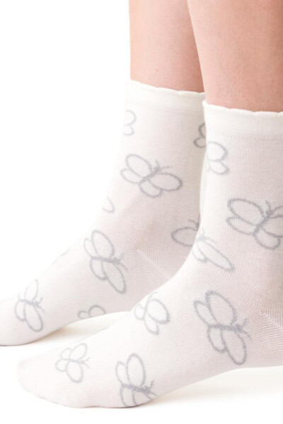 Dámske vzorované ponožky 099 ecru 35-37