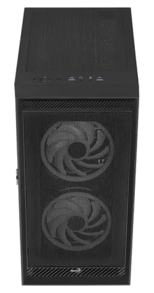 AeroCool Graphite V3 čierna / PC skriňa / Midi Tower / ATX / mATX / Mini-ITX / 2x USB 3.0 / 3x 140 mm ARGB / bez zdroja (ACCM-PB24133.11)