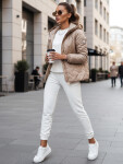 Dámska prešívaná bunda s kapucňou FashionStreet camel TY5552 L