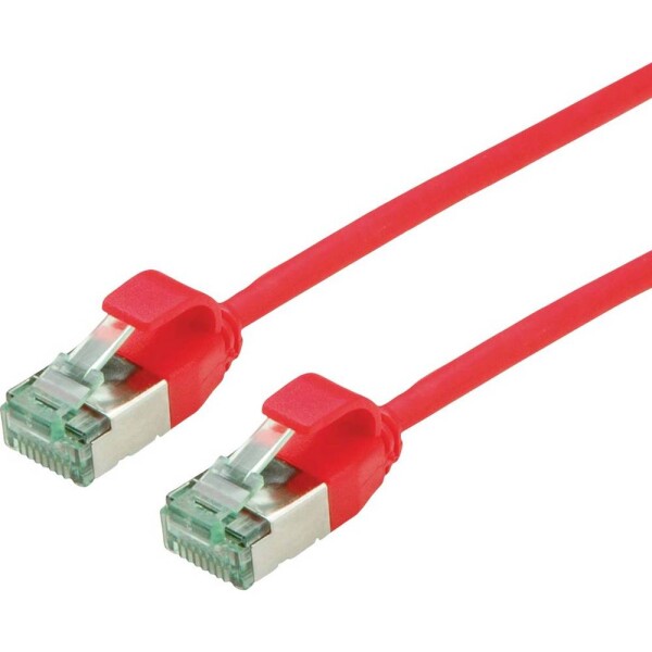 Roline recycled material 21.45.3316 RJ45 sieťové káble, prepojovacie káble CAT 6A U/FTP 3.00 m červená (jasná) netienený, extrémne tenký, PVC plášť 1 ks; 21.45.3316