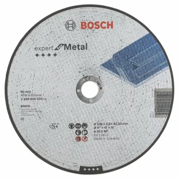BOSCH 2608600324 / Rezací kotúč na kov / Priemer 230 x 22.23 mm / Šírka rezu 3 mm (2608600324)