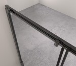 CERANO - Sprchovací kút Varone LINE Ľ/P - 6 mm - čierna matná, transparentné sklo - 90x90x195 - posuvný CER-DY505B-9093