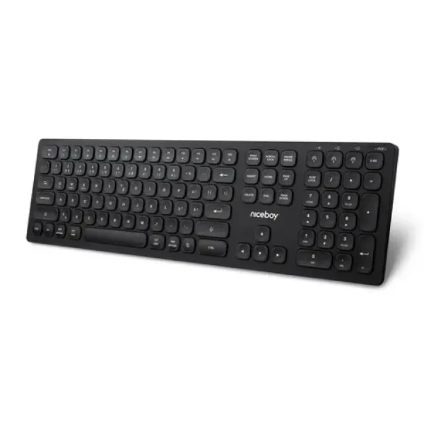 Niceboy OFFICE K30 čierna / Bezdrôtová klávesnica / CZSK layout / 2.4 GHz USB dongle / BT (office-k30-b)