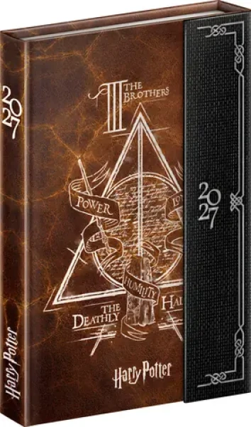 NOTIQUE Týždenný magnetický diár Harry Potter - Dary smrti 2027 / Diár / 11 × 16 cm / Magnetické uzatváranie