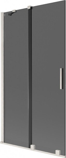 MEXEN/S - Velár dvojkrídlová posuvná vaňová zástena 100 x 150, grafit, nikel kartáčovaný 896-100-000-41-97