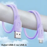 USAMS SJ568 Lithe Series fialová / Nabíjací a dátový kábel / USB-C - USB-C / 66W 6A / 1,2m (SJ568USB03)
