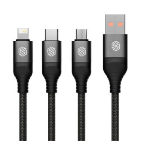 Nillkin Dátový Kábel Swift Pro 3v1 1.5m čierna / USB-C / Lightning / microUSB (57983119368)