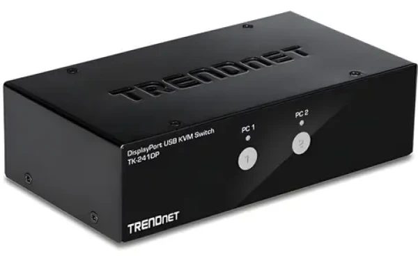 Trendnet TK-241DP / KVM prepínač / DisplayPort 1.2 / 4K UHD / USB Hub / Audio (TK-241DP)