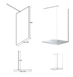 BESCO - Walk-in sprchovací kút AVEO - FARBA rámu - Chróm / Leštený hliník (ALU), Pevná stena - 50 cm, Rozmer A - 140 cm, Rozmer C - 195 cm, Výplň - Číre bezpečnostné sklo - 8 mm BCAVEO140+BCAVEO50