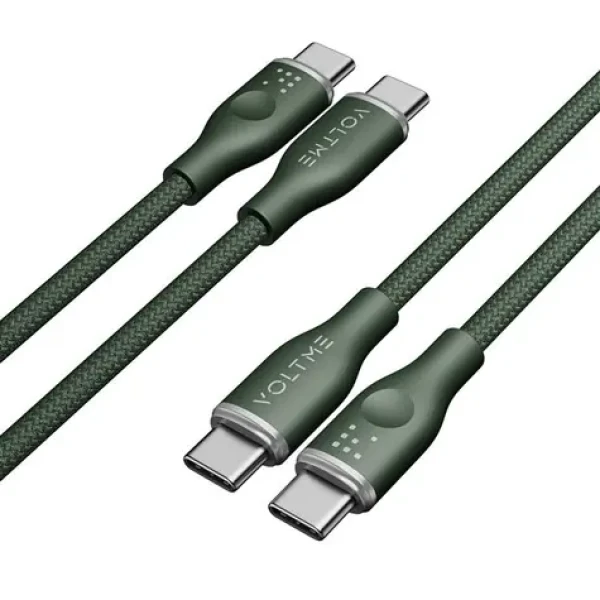 VOLTME Powerlink Rugg Series CTC Kábel USB-C(M) 3A/60W 1m zelená / 2x USB-C(M) (C2051)