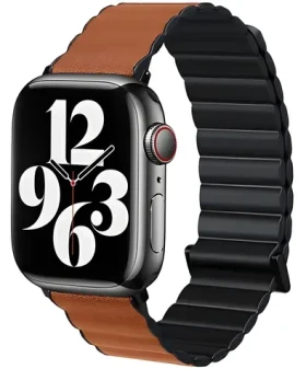 Beline Magnetic Pre čierno-hnedá / Opasok pre Apple Watch / 42/44/45/49mm / magnetický