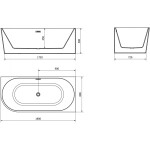 MEXEN/S - Mia voľne stojaca rohová vaňa pravá 180 x 80, biela, sifón a prepad grafit kartáčovaná 52691808000P-66