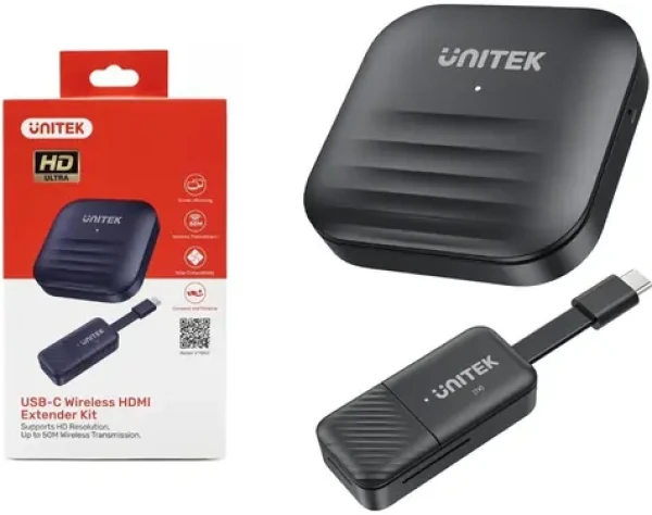 Unitek V1184A01 čierna / Bezdrôtový vysielač HDMI / dosah 50 m / Full HD / Wi-Fi (V1184A01)
